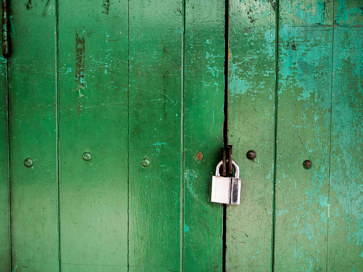 Green Door, padlock